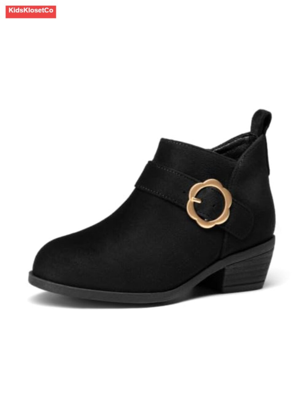 Toddler Girls Ankle Boots Round Toe Side Zipper Block Heel PU